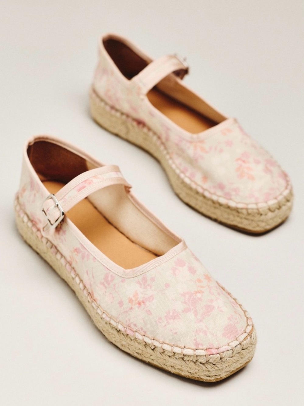 Maeve Mary Jane Espadrille Flats in Pink Floral Size EU38/7-7.5US NIB